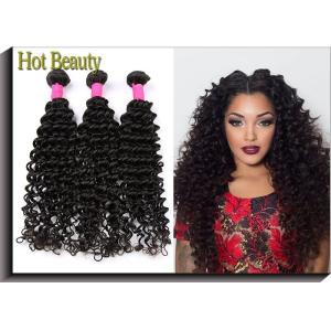 China Natural Black 5A Virgin Brazilian Hair , Deep Wave Human Hair Weave on sale
