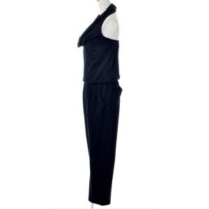 Black Summer Women Jumpsuits And Rompers , Adults Trousers / Pants