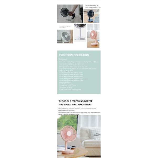 Dimensions L x W x H Inches 170*138*270mm Portable Electric Table Fan in Pink