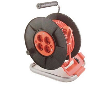 25m 50m Red 4 Socket Electrical Extension Cord , Retractable Extension Cord 250V