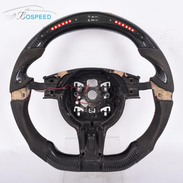 Buy LED Carbon Fiber 997 Alcantara Steering Wheel Smooth Porsche Racing 350mm at wholesale prices