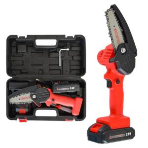 China 4'' Garden Rechargeable Handheld Mini Chainsaw Electric Tree Cutting Machine on sale
