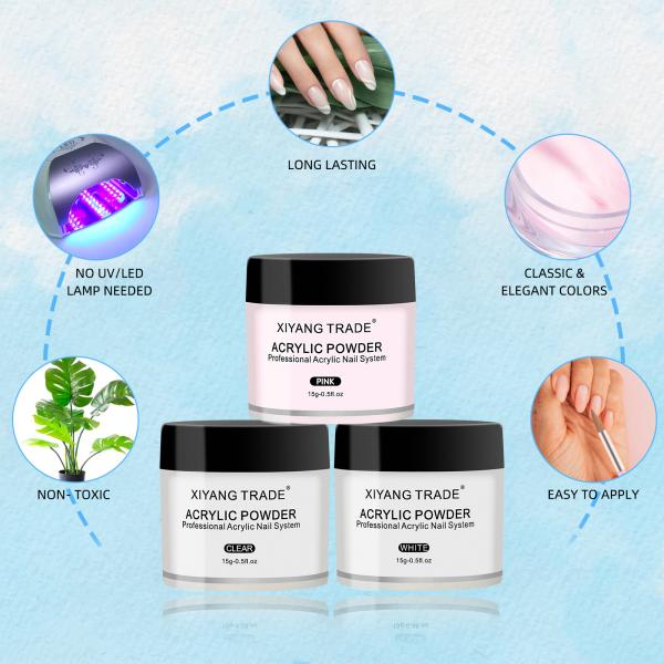 Professional Acrylic Nail Kit for Beginners With Nail Brush Monomer Acrylic Powder Set Nail Extension Form