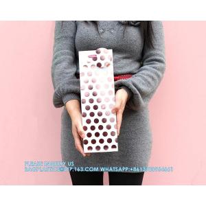 Metallic Foil Polka Dots Wine Gift Bag Bulk Recyclable Paper Wine Carrier Bags