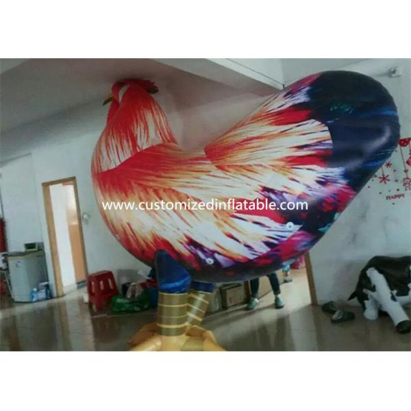 Outside Standing Inflatable Cartoon Characters PVC Rooster Animal Cock Model