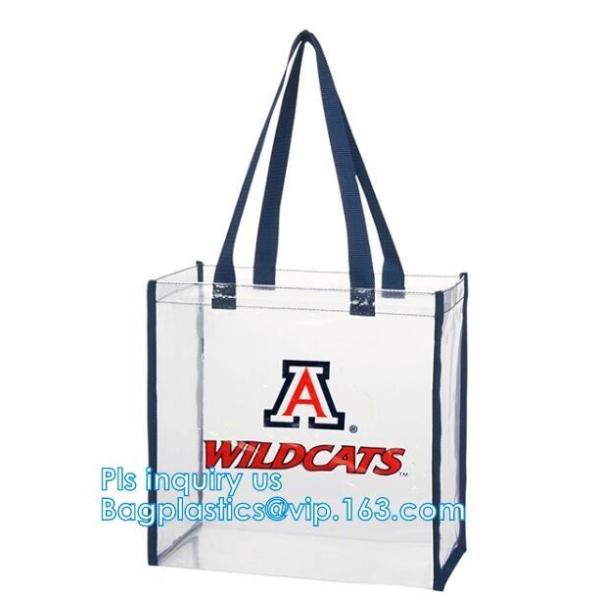 clear vinyl pvc zipper bags with handles, waterproof shopping clear pvc cosmetic