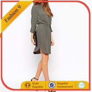 China Long Sleeved Warehouse Shirt Dress on sale