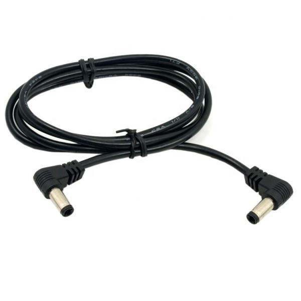 90 Degree Angle Male to Male 5.5x2.1mm DC Power Extension Cable