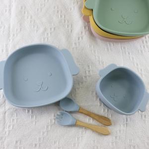 4-Piece Silicone Dog Shape Bowl Set Durable Flexible Reusable