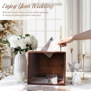 Customized wooden wedding card box gift card storage box