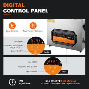 22L Industrial Ultrasonic Cleaning Machine 480W Stainless Steel