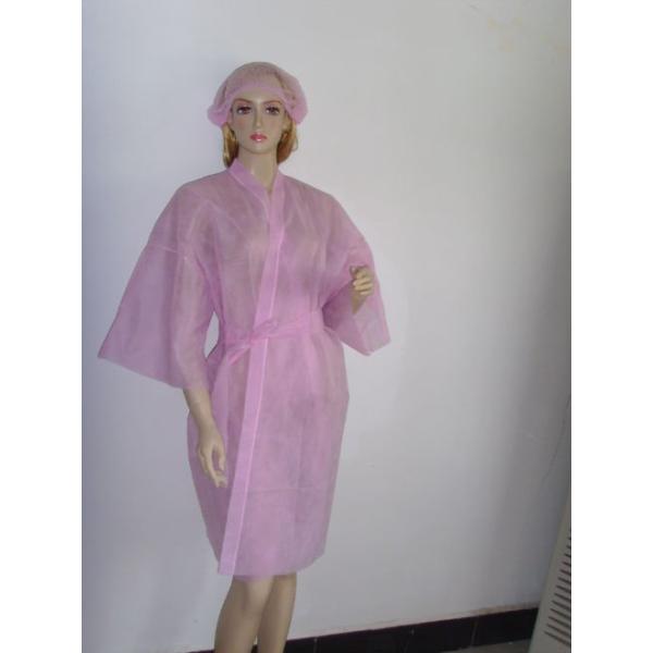 78g PP non-woven 130cm Length Disposable Kimono Robes For Beauty Salon