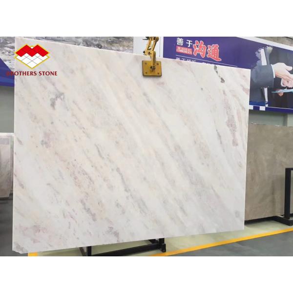 Buy Backlit Pink Vein White Marble Tile Natural Rose Rainbow Onyx at wholesale prices