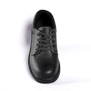 Basic Black Leather Upper Puncture Slip Resistance Breathable Steel Toe Shoes