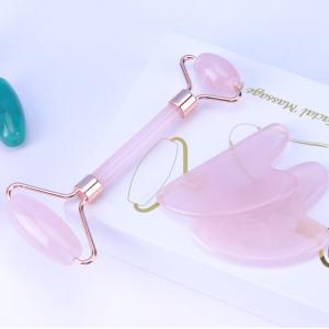 Rose Quartz Crystal Face Jade Roller Anti Aging Logo Customized
