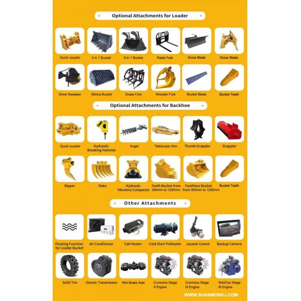 10.6Ton 4CX Backhoe Loader:SHANMON388H Sturdy And Flexible Earth Moving Equipment