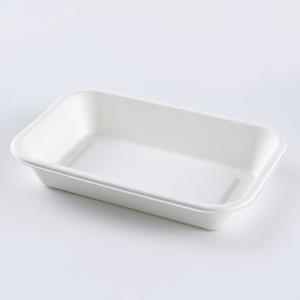 Biodegradable Sugarcane Bagasse Takeaway Food Tray with Lid