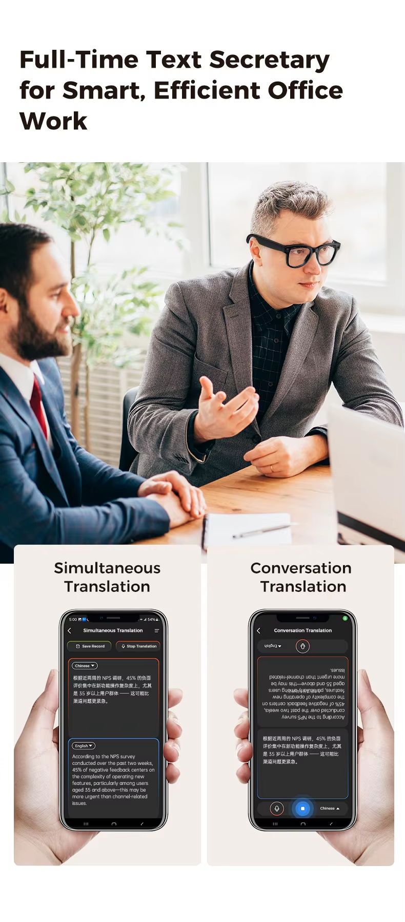 GS5 Max Smart Glasses With Charging Case 8MP Camera Wi-Fi Transfer AI Translation