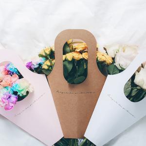 Portable Flower Carry Bag with Eco-Friendly Paperboard Carrier and Kraft Paper