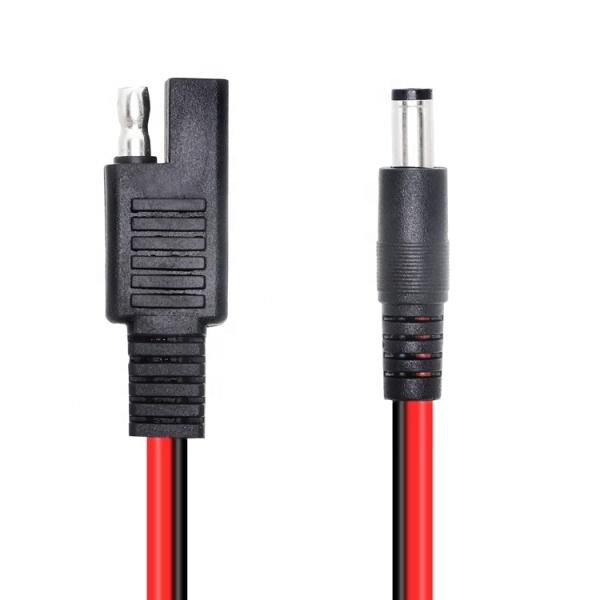 14AWG DC Plug 5.5x2.1mm Male to SAE 2 Pin Connectors Extension Cable for Automotive Rv Solar Panel
