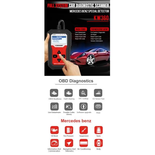 Mercedes Benz 2.0" Screen 0.77W Automotive Engine Scanner