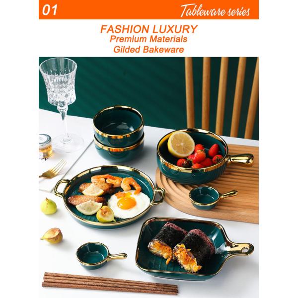 Double Wall Insulated Colorful Ceramic Dinner Plates Nordic Style For Cooking Kitchen