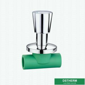 Quality Zinc Alloy Hexangular Handle PPR Stop Valve Chrome Plated for sale