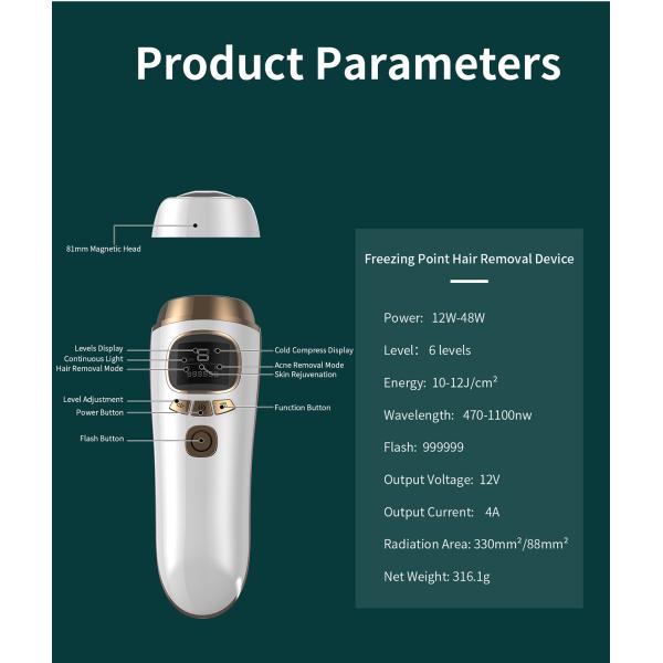 Freezing Point Laser IPL Hair Removal Epilator 990000 Flashes Home Use Portable Ice Cool Painless Hair Remove Device Dep