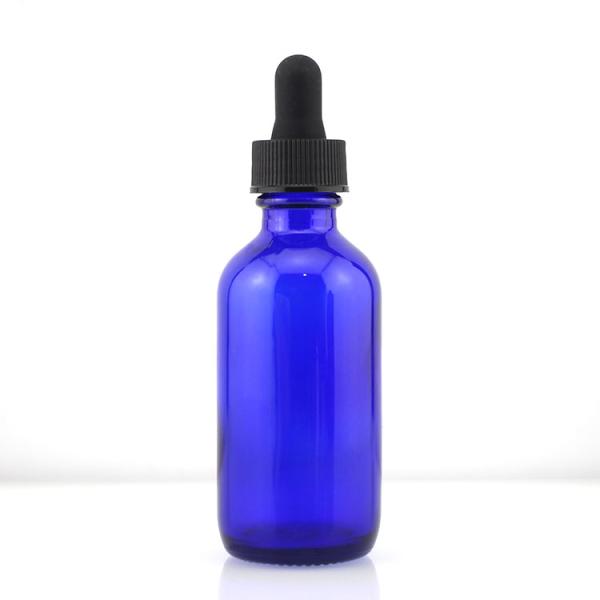 Round ODM Boston Glass Bottles 2 Oz Blue Glass Spray Bottles