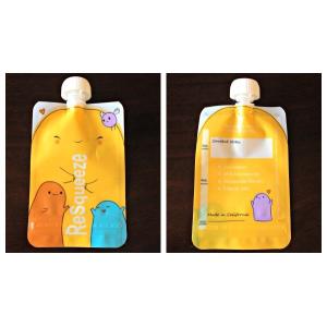 Light Blue Baby Food Spout Pouch Packaging with Bottom Leak Proof Zipper and