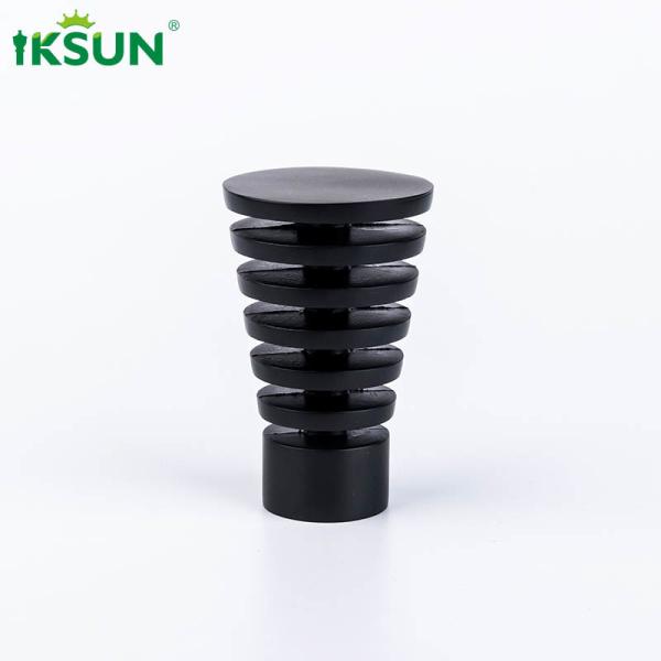 Adjustable Metal Modern Black Curtain Rods Silent 1.1" Diameter