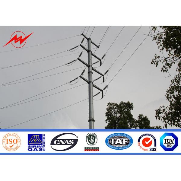 Buy 12m Q345 Bitumen Electrical Power Pole , Polygonal Steel Transmission Pole at wholesale prices
