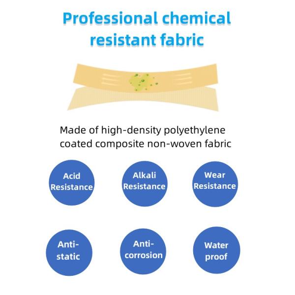 Anti Static Function Cat III Type 4 PPE Industrial Safety Chemical Yellow Disposable Coveralls