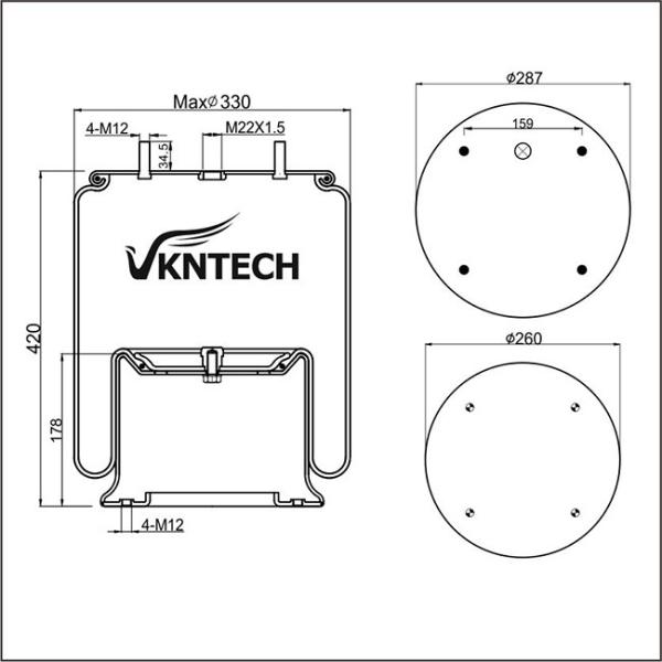 813MB 4st Tractor Trailer Air Bags W01-M58-6364 Firestone Truck Airbags