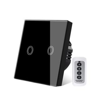 Buy cheap Eu Standard Black Wireless Electrical Switch Remote Switch Type 86 2 Gang Sensor from wholesalers