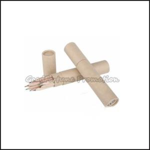 Quality Customed promotion printed logo Eco coloured wooden 12pcs set pencil kraft case gift for sale