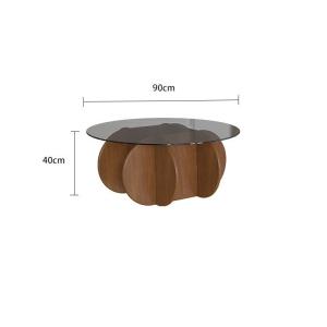 Simple Light Luxury Solid Wood Acrylic Coffee Table Living Room Round Tea Table