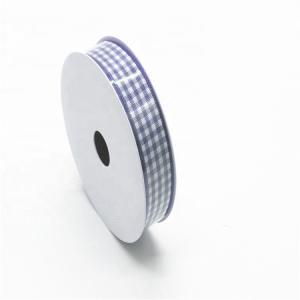 Plaid Pattern Gingham Wired Ribbon Grade 4 Color Fastness For Gift Wrapping