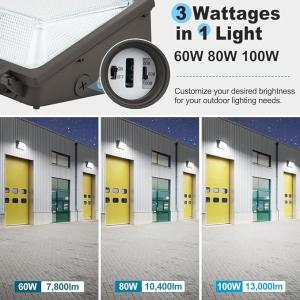 IP65 Waterproof LED Wall Pack Light 30W-150W Adjustable 3000K-5000K