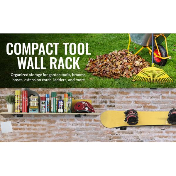 Sturdy Garden Tool Organizer Rack Heavy-Duty Solid Steel Wall Hanger for Home Storage