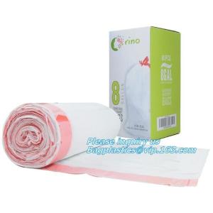 Compostable plastic drawstring trash bags in dispenser box, Customized