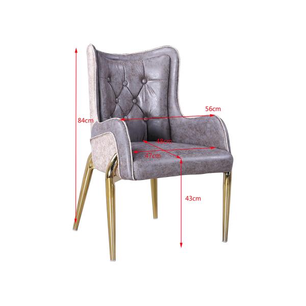 Buy Modern 47cm 56cm Armrest Faux Leather Dining Chairs at wholesale prices