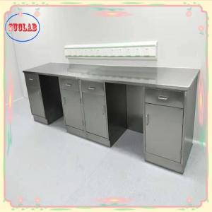 China Silver Finish And Style Laboratory Bench With Stainless Steel Cabinet on sale