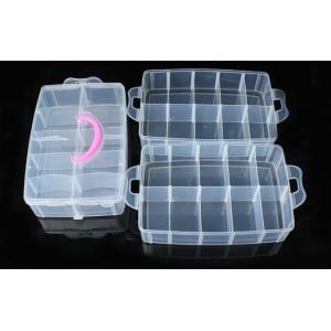 Adjustable 15 Compartment Plastic Clear Storage Box For Jewelry Earring Tool