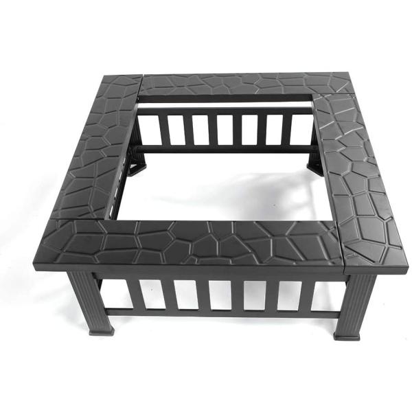 Outdoor 32'' Metal Charcoal Heating Stove For Patio Wood Burning Fireplace