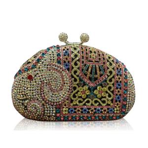 Animal hollow diamond evening bag clutch bag luxury alloy