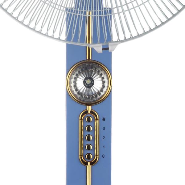 Rechargeable Adjustable Floor Fan With Led Light For Indoor And Outdoor