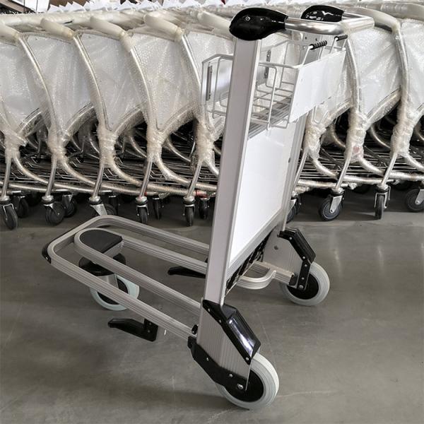Metal Airport Baggage Trolley Hand Brake Airport Trolley Cart