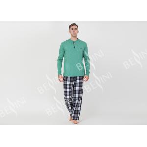 Spring Autumn Mens Luxury Sleepwear Functional Placket Side Pockets Design