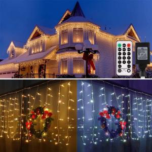 Christmas 500 Cool White LED Icicle Lights 50m 20V 8 MODES for Valentine